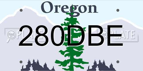280DBE Oregon License Plate