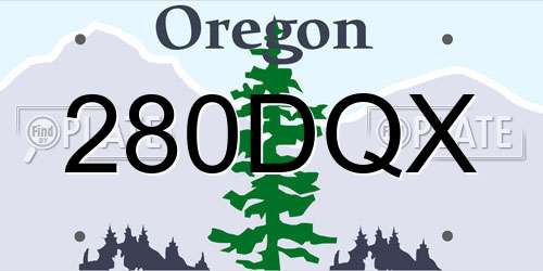 280DQX Oregon License Plate
