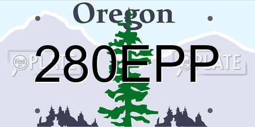 280EPP Oregon License Plate