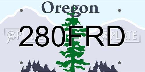 280FRD Oregon License Plate
