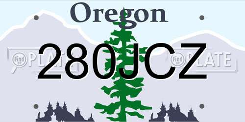 280JCZ Oregon License Plate