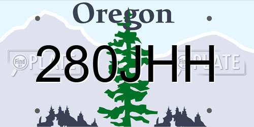 280JHH Oregon License Plate