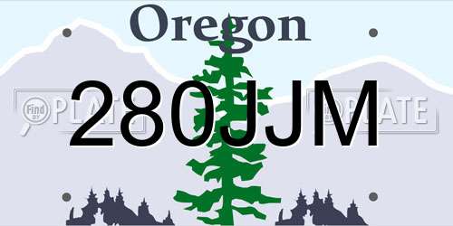280JJM Oregon License Plate