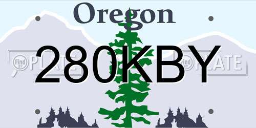 280KBY Oregon License Plate