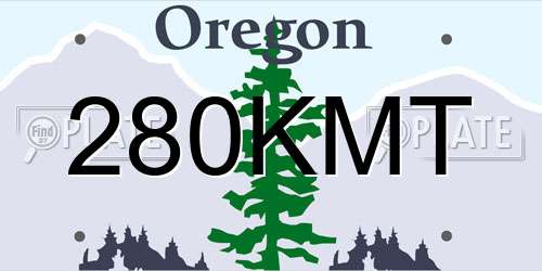 280KMT Oregon License Plate