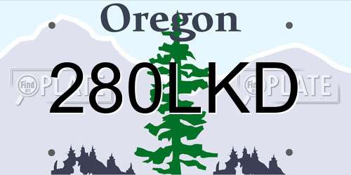 280LKD Oregon License Plate