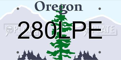 280LPE Oregon License Plate