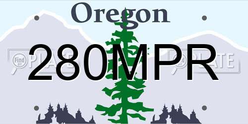 280MPR Oregon License Plate
