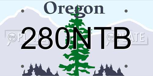 280NTB Oregon License Plate