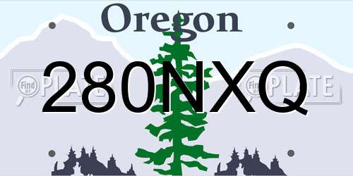 280NXQ Oregon License Plate
