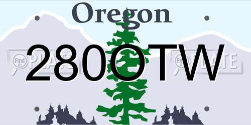 280OTW Oregon License Plate
