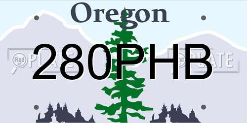 280PHB Oregon License Plate