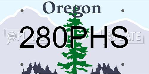 280PHS Oregon License Plate