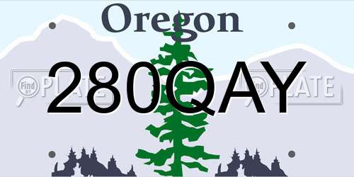 280QAY Oregon License Plate