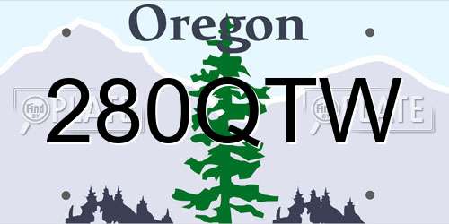 280QTW Oregon License Plate