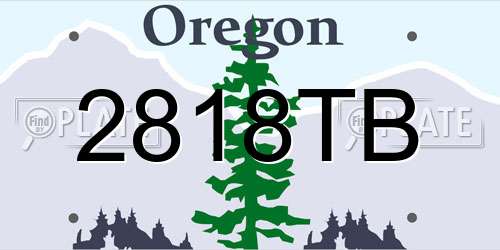 2818TB Oregon License Plate