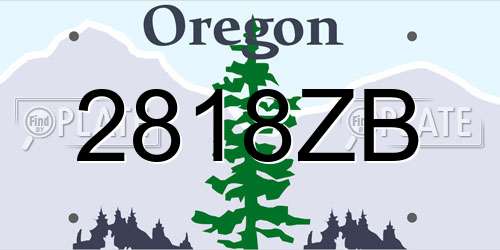 2818ZB Oregon License Plate