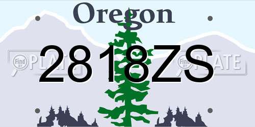 2818ZS Oregon License Plate