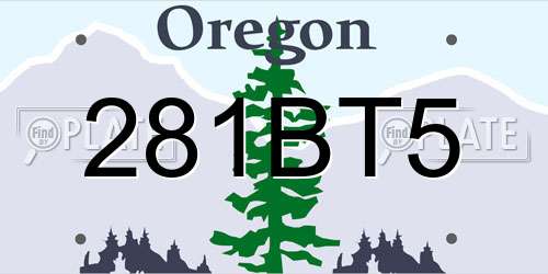 281BT5 Oregon License Plate