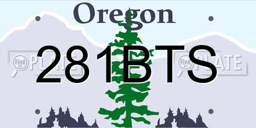 281BTS Oregon License Plate