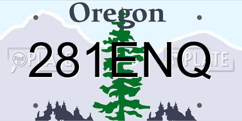 281ENQ Oregon License Plate