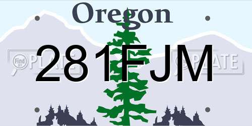281FJM Oregon License Plate