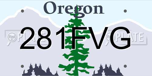 281FVG Oregon License Plate