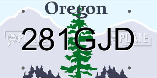 281GJD Oregon License Plate