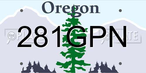 281GPN Oregon License Plate
