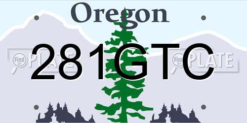 281GTC Oregon License Plate
