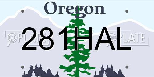 281HAL Oregon License Plate