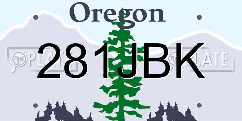 281JBK Oregon License Plate