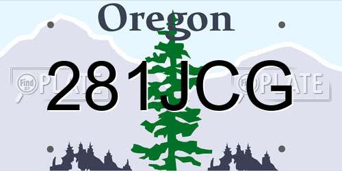 281JCG Oregon License Plate