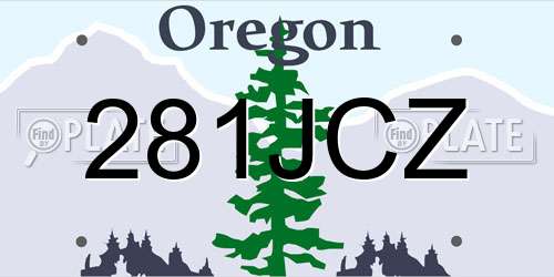 281JCZ Oregon License Plate