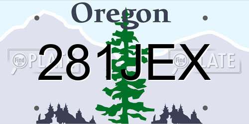 281JEX Oregon License Plate