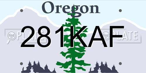281KAF Oregon License Plate