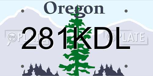 281KDL Oregon License Plate