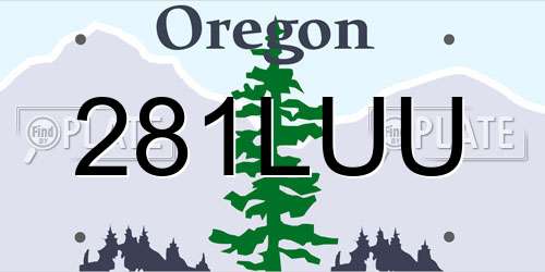 281LUU Oregon License Plate