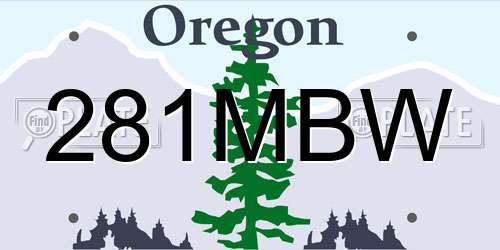 281MBW Oregon License Plate