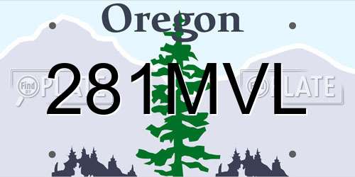 281MVL Oregon License Plate