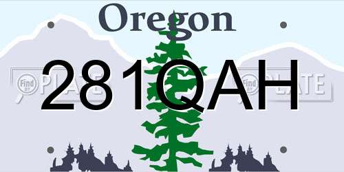 281QAH Oregon License Plate