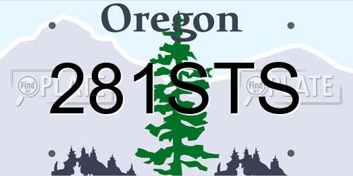 281STS Oregon License Plate