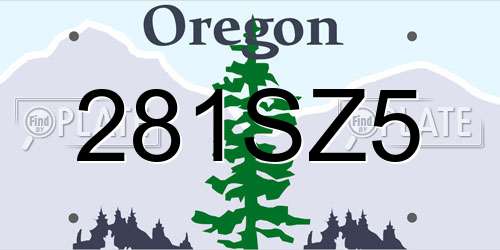 281SZ5 Oregon License Plate