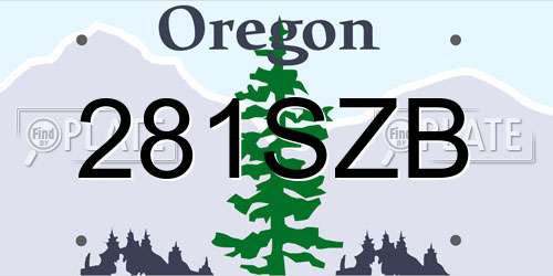 281SZB Oregon License Plate