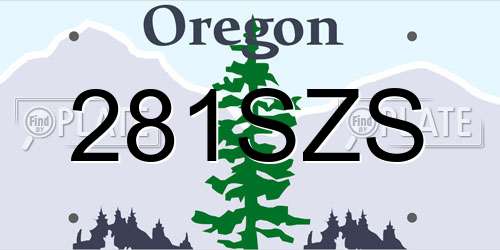 281SZS Oregon License Plate