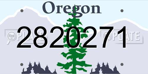 2820271 Oregon License Plate