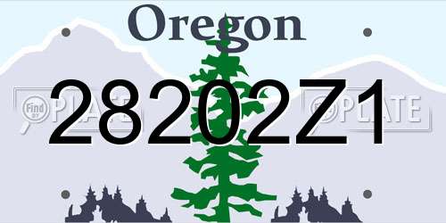 28202Z1 Oregon License Plate