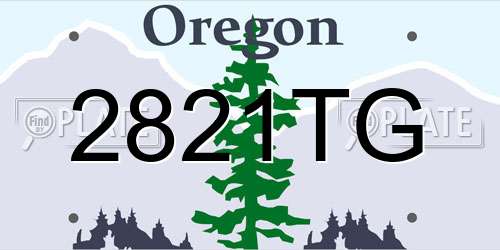 2821TG Oregon License Plate