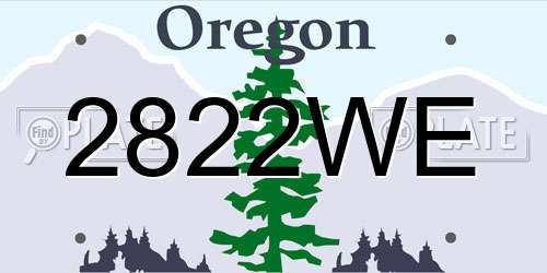 2822WE Oregon License Plate