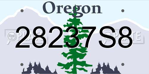 28237S8 Oregon License Plate